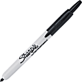 Sharpie Fine Point Retractable Marker, White/Black Barrel, Black Ink