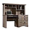 Sauder® Harbor View 63"W Computer Desk With Hutch, Salt Oak