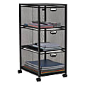 Mind Reader Rolling File Cart with 3 Removable Drawers, 25"H x 14"W x 11"L, Black 1 thumbnail image