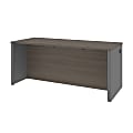 Bestar Prestige + 72”W Computer Desk Shell, Bark Gray/Slate