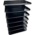 Huron Horizontal Slots Desk Organizer, 7 Compartment(s), Horizontal, 18"H x 8.75"W x 12"D, Durable, Black, Steel 1 thumbnail image
