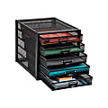 Mind Reader Network Collection 5-Drawer File Storage Desk Organizer, 11" H x 14" W x 11" D, Black
