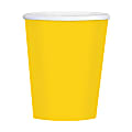 Amscan Hot/Cold Paper Cups, 12 Oz, Sunshine Yellow, Pack Of 40 Cups, Case Of 4 Packs