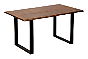 Coast to Coast Quinn Solid Wood Dining Table, 30"H x 58"W x 36"D, Brownstone Nut Brown