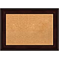Amanti Art Rectangular Non-Magnetic Cork Bulletin Board, Natural, 29” x 21”, Coffee Bean Brown Plastic Frame 1 thumbnail image