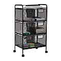 Mind Reader Multipurpose Rolling Cart with Drawers Office Storage Organizer, Utility Cart, Metal, 29" H x 11" W x 16" D, Black 1 thumbnail image