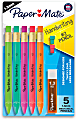 Paper Mate® Handwriting Mechanical Pencil Set, #2 Lead, 1.3 mm, Assorted Colors, Pack Of 5 Pencils