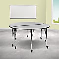 Flash Furniture Mobile Circle Wave Flexible Thermal Laminate Adjustable 2-Piece Activity Table Set, 30"H x 60"W x 30"D, Gray