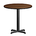 Flash Furniture Round Laminate Table Top With Table Height Base, 31-3/16"H x 30"W x 30"D, Walnut