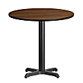 Flash Furniture Round Laminate Table Top With Table Height Base, 31-3/16"H x 30"W x 30"D, Walnut 1 thumbnail image