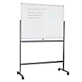 Mind Reader® Rolling Magnetic Dry-Erase Whiteboard, 73" x 49 1/4", Aluminum Frame With Silver Finish