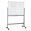 Mind Reader Magnetic Double-Sided Dry-Erase White Board with Base and Wheels, 73-1/2"H x 21"W x 49-1/2"H, White