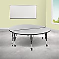 Flash Furniture Mobile Circle Wave Flexible Thermal Laminate Kids' Adjustable 2-Piece Activity Table Set, 25"H x 60"W x 30"D, Gray 1 thumbnail image