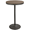 Lumisource Dakota Industrial Adjustable Bar/Dinette Table, Round, Gray/Brown