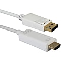 QVS DisplayPort To HDMI 4K Digital A/V White Cable, 3' 1 thumbnail image