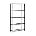 Honey-can-do SHF-01442 5-Tier Industrial Shelving Holds 200-Pounds Per Shelf, 72-Inch, Black - 5 Tier(s) - 72" Height x 14" Width36" Length - Floor - Durable, Adjustable Shelf, Rust Resistant - Black - Steel