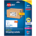 Avery® TrueBlock® Shipping Labels With Sure Feed® Technology, 5816, Rectangle, 2.5" x 4", White, Pack Of 200