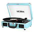 Victrola Portable Suitcase Turntable, 13.9"H x 10.1"W x 4.3"D, Turquoise, VSC-550BT-TRQ