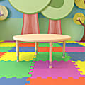Flash Furniture 45"W Round Adjustable Activity Table, Natural