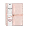 U Brands® Fabric Wrapped Journal With Drawstring Closure, 6" x 8", 96 Sheets, Blush Sophisticated Speckle