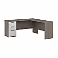 Bestar Ridgeley 65"W L-Shaped Corner Desk With Storage, Silver Maple/Pure White 1 thumbnail image