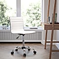 Flash Furniture Vinyl Low-Back Swivel Armless Task Chair, White/Gray 1 thumbnail image
