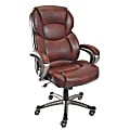 Realspace® Hawkins Executive Bonded Leather High-Back Chair, Burgundy