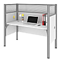 Bestar Pro-Biz 63”W Single Office Cubicle With High Privacy Panels, White