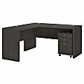 Kathy Ireland Office by Bush® Business Furniture Echo 60"W L-Shaped Desk With Mobile File Cabinet, Charcoal Maple, Standard Delivery