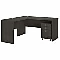 Bush Business Furniture Echo 60"W L-Shaped Corner Desk With Mobile File Cabinet, Charcoal Maple, Standard Delivery 1 thumbnail image