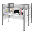 Bestar Pro-Biz 63"W Computer Desk Office Cubicles With High Privacy Panels, White