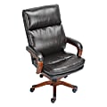 Realspace® Draycott Bonded Leather High-Back Chair, Chestnut
