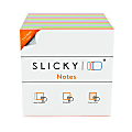 Slickynotes Self-Stick Notes, 3" x 3", 100% Recycled, Assorted Colors, 95 Sheets Per Pad, Pack Of 12 Pads