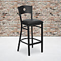 Flash Furniture Circle Back Metal/Vinyl Restaurant Bar Stool, Black 1 thumbnail image