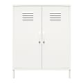 Ameriwood™ Home Mission District 2-Door 3-Shelf Metal Locker Storage Cabinet, 40"H x 31-1/2"W x 15-3/4"D, White