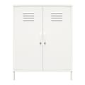 Ameriwood™ Home Mission District 2-Door 3-Shelf Metal Locker Storage Cabinet, 40"H x 31-1/2"W x 15-3/4"D, White 1 thumbnail image