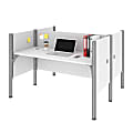 Bestar Pro-Biz 63"W Computer Desk Office Cubicles With Low Privacy Panels, White