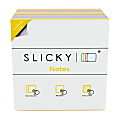 Slickynotes Self-Stick Notes, 4" x 4", 100% Recycled, Assorted Colors, 95 Sheets Per Pad, Pack Of 8 Pads