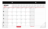 Office Depot® Brand Monthly Desk Pad Calendar, 17" x 11", White, January To December 2020, OD201000
