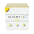 Slickynotes Self-Stick Notes, 4" x 4", 100% Recycled, Assorted Colors, 95 Sheets Per Pad, Pack Of 24 Pads
