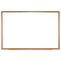 Ghent M1 Porcelain Magnetic Whiteboard, 48-9/16” x 88”, White, Natural Wood Frame