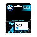 HP 920 Cyan Ink Cartridge, CH634AN