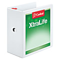 Cardinal® XtraLife™ Locking Slant-D® Ring 3-Ring Binder, 5" D-Rings, White