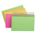 Oxford® Spiral-Bound Index Cards, Ruled, 3" x 5", Assorted Glow Colors, Pack Of 100 1 thumbnail image