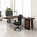 Bush Business Furniture Vista 60"W Corner Desk with Splayed Metal Legs and Mobile File Cabinet, Black Walnut, Standard Delivery 1 thumbnail image