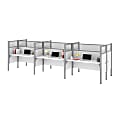 Bestar Pro-Biz 183"W 6-Person Computer Desk Office Cubicles With High Privacy Panels, White 1 thumbnail image