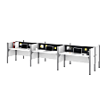 Bestar Pro-Biz 183"W 6-Person Computer Desk Office Cubicles With Tack Boards And Low Privacy Panels, Gray/White 1 thumbnail image