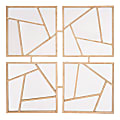 Zuo Modern Four Faces Rectangular Mirror, 24 5/8"H x 24 13/16"W x 1"D, Gold 1 thumbnail image