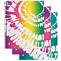 Office Depot® Brand Fashion Notebook, Tie Dye, 8 1/2" x 10 1/2", 1 Subject, Wide-Ruled, 160 Pages (80 Sheets), Assorted Colors