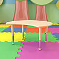 Flash Furniture Crescent Plastic Height-Adjustable Activity Table, 23-1/2"H x 25-1/8"W x 35-1/2"D, Natural
